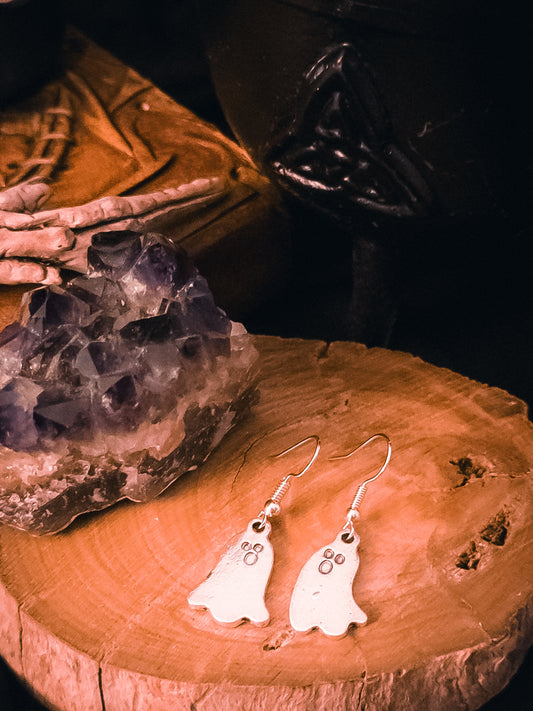 Ghostly Silver Earrings