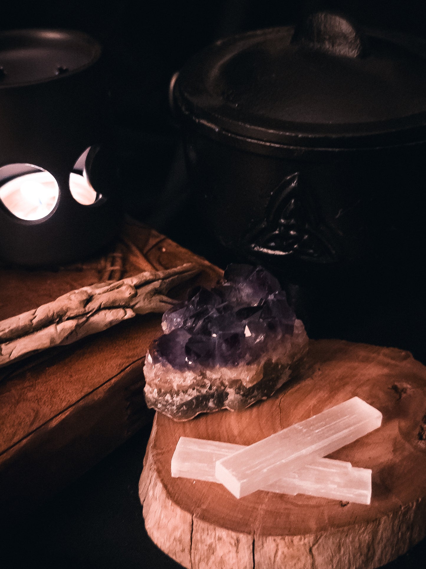 Selenite Crystal Wand - Small Set of 4