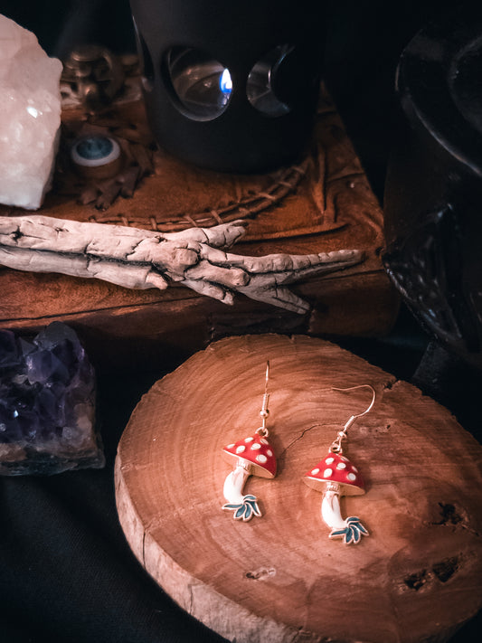 Cottagecore Mushroom Earrings