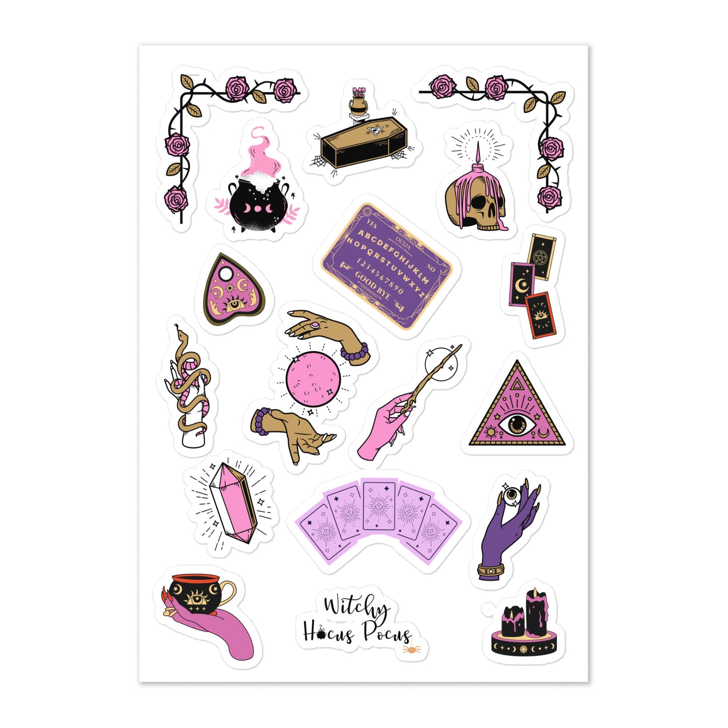 Pink Witch Sticker Sheet